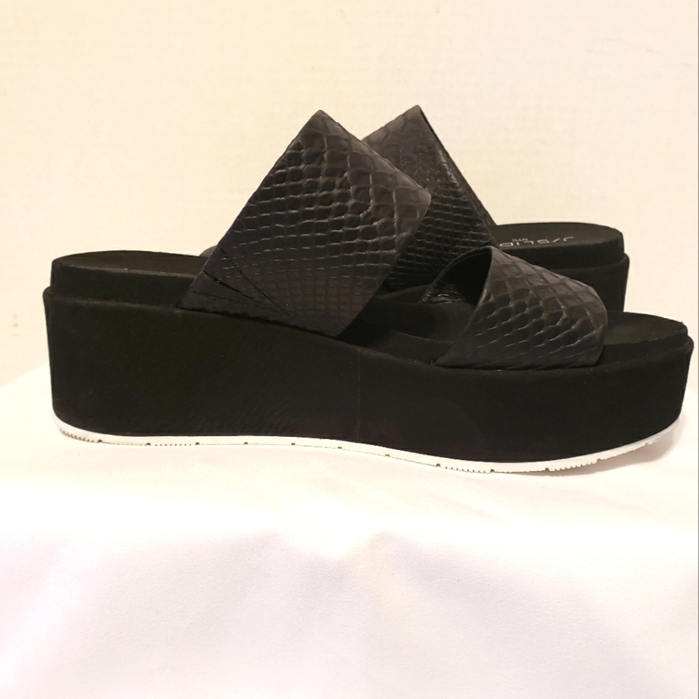 J/Slides Women's Quincy Snake-Embossed Leather Pl… - image 4